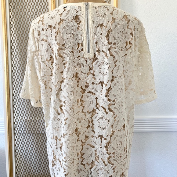 Pre-owned Madewell Lace Refined Tee Style F0191(L) - Picture 5 of 8